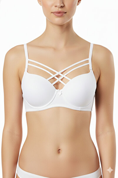 EBRULİ LİNGERİE حمالة صدر من السيليكون بدون دعم بخيط مزدوج متقاطع