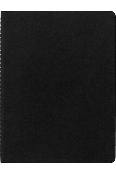 Moleskine Cahier 3-Notebook Set, Black, Plain Pages, Cardboard Cover, Visible Cotton Stitching (XL)
