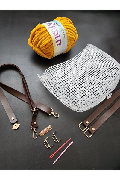 FERİHA HOBİ AKSESUAR 3D Bag Canvas Knitting Kit (8 Pieces)