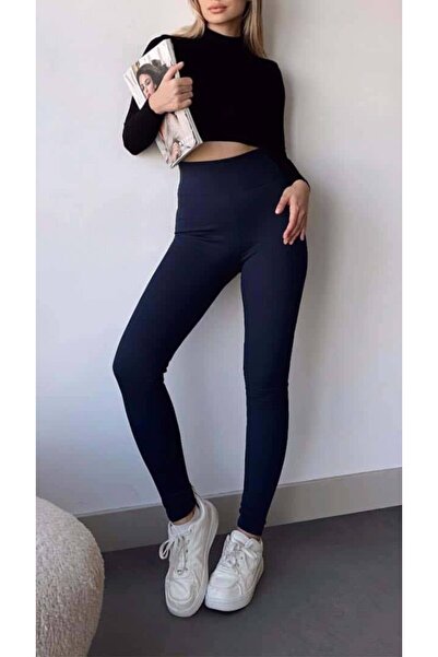 SARE TAYT مبطن بالصوف سروال ضيق من قماش فروي ناعم مع بطانة داخلية من الصوف