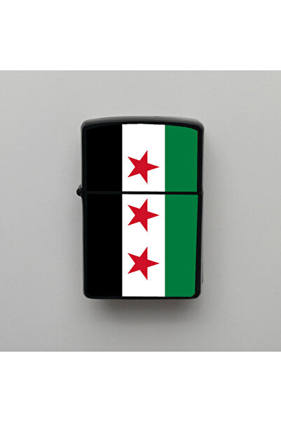 diğerr1 Suriye Syria Klasik Ülke Bayraklı - Benzinli Siyah Çakmak