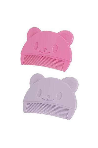 SUPER TRENDS Set of 2 Baby Combs for Removing Scalds and Cradle Caps Soft Silicone Pink Purple