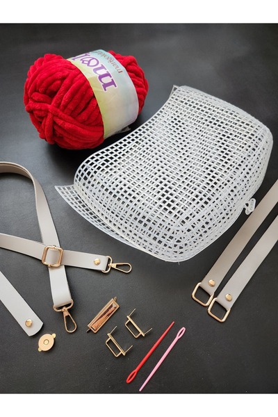 FERİHA HOBİ AKSESUAR 3D Bag Canvas Knitting Kit (8 Pieces)