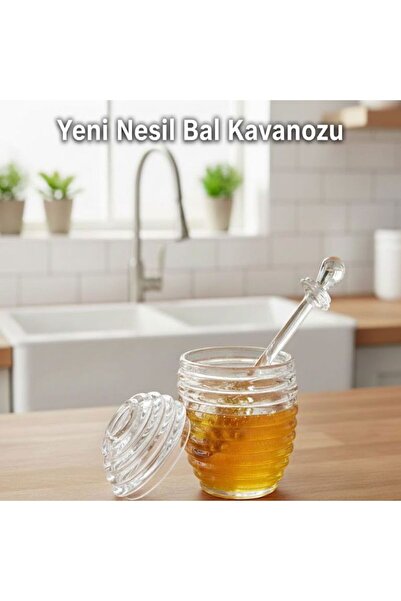 Saint Belisama Concept 3-Piece Crystal Jar with Hive-Shaped Spoon, Honey and Jam Jar, New Generation Honey, Jam Jar