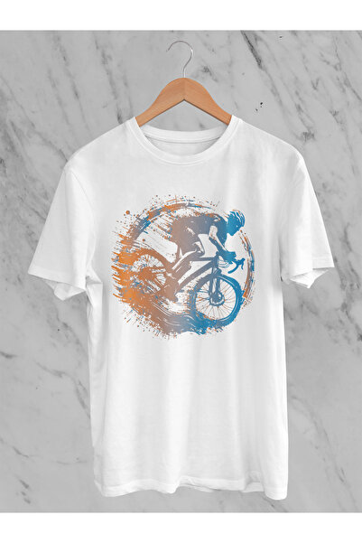 Kozy Creative Basic Men's T-Shirt -Cycling - White