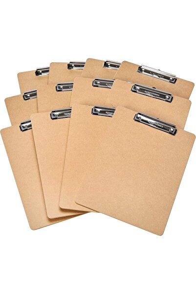 Amazon basics Solid Wood Office Clipboard - 12-Pack, Brown