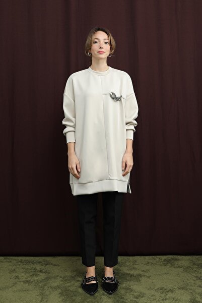 Puane Scuba Kumaş Aksesuar Detaylı Sweatshirt