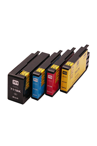 Propart Set de 4 Cartuse inkjet 711 Negru.Albastru.Rosu, Galben, 1000 Pagini ...