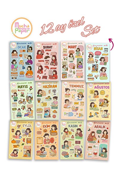 Mucha Paper 12 Aylık Sticker Seti