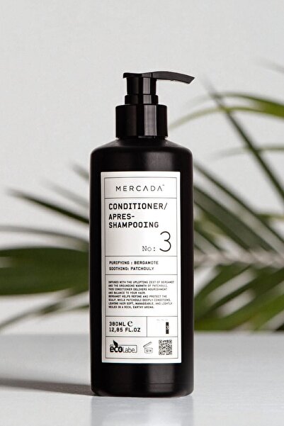 Mercada بلسم منقي ومهدئ أسود رقم 3 سعة 380 مل - بلسم للشعر بخلاصة البرغموت والباتشولي