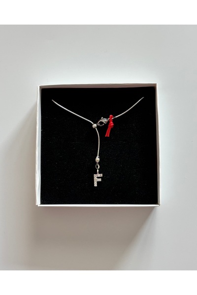 AccSWEN Harfli Elevator Necklace with Colored Stones Y Necklace Low-Cut Necklace Silver Color 316L Steel