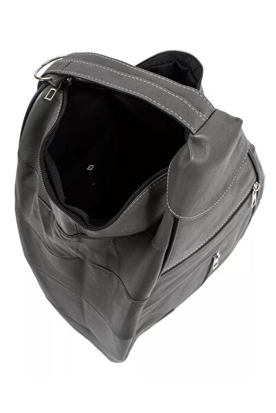 Deribag Genuine Leather, Backpack, Dark Gray Color, 25*36*16 cm