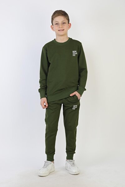 NEW YEAR FİT İki İplik Ba Printed Boys' Set