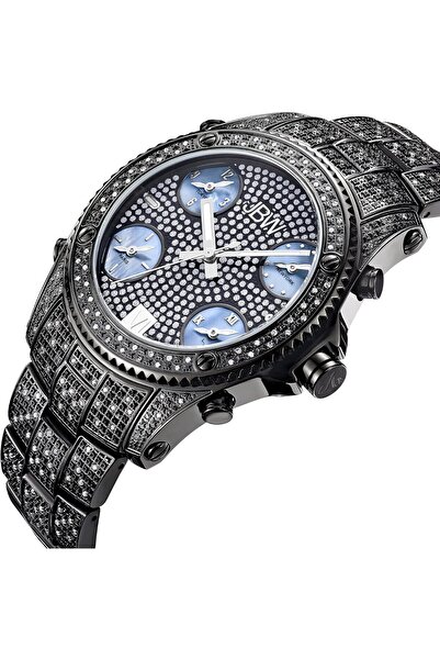 JBW Luxury Men's Jet Setter 234 Diamonds Five Time Zone Swiss Movements Watch JB-6213-B