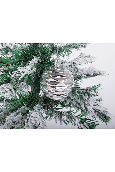 VERK Set of 16 Group Christmas baubles, plastic, silver, 6cm