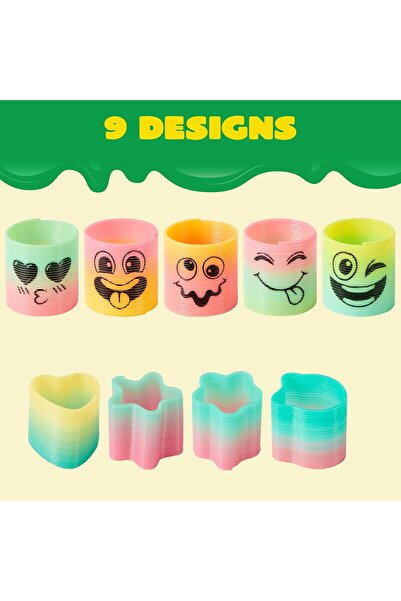 JOYIN Rainbow Spring Party Gift Set - 30 Small Plastic Spring Fidget Toys by