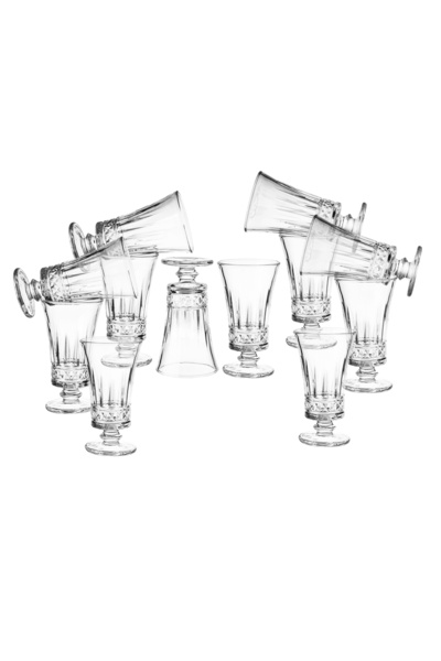 Dania Glass juice glass set with a stone base – 12 pieces, luxurious and elegant design ✨