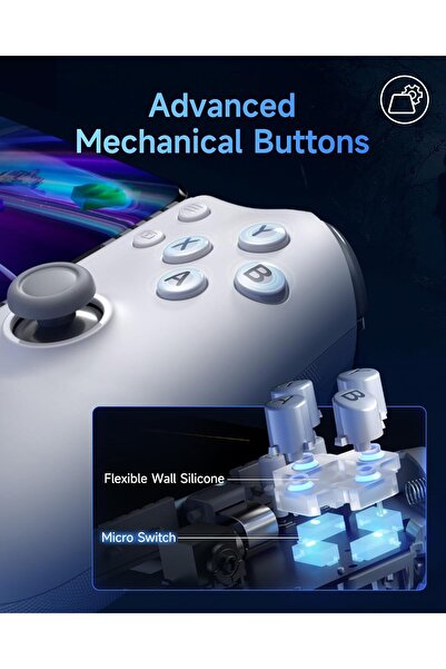 EasySMX M15 Type-C Mobile Gaming Controller, With Hall Effect Sticks & Mechanical Buttons, White