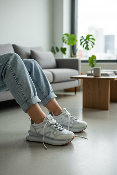 dehaine Women's causal sneakers made of eco-leather in pre-washed colors, R01