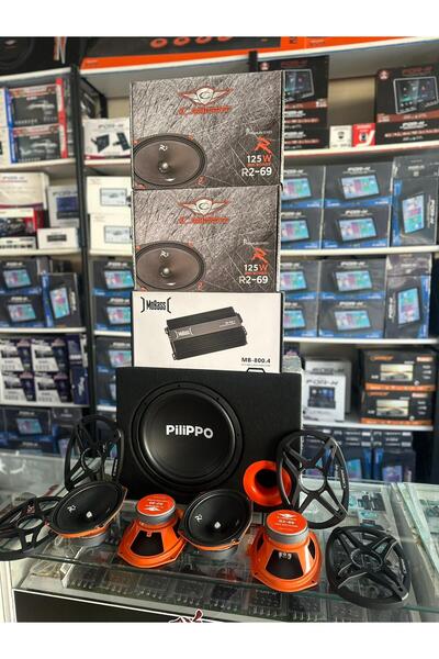 BSSOUND SET 4 ADET OVAL MİDRANGE 4 KANAL AMFİ 1000 LIK BASS KABİNLİ