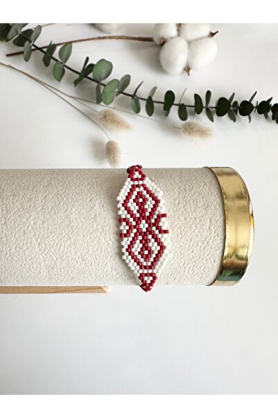 NevoAccessory Ethnic Patterned Red String Women's Miyuki Bracelet - Adjustable Bijouterie Bracelet