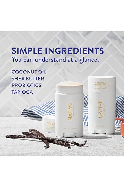 Native Deodorant - Buttercream & French Vanilla (Aluminum-Free), 2.65 oz