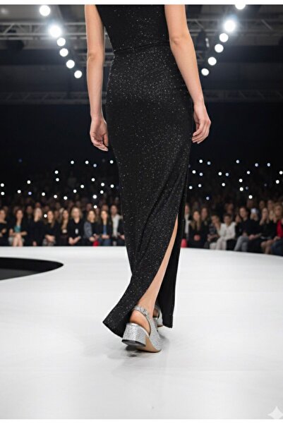 mustey pantofi de damă cu toc scurt, cu aspect elegant, din satin, cu detalii sclipitoare