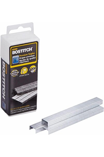 Bostitch Premium Standard Staples, Clear Plastic Box, 1/4 in Leg, Anti-Jam, 5...