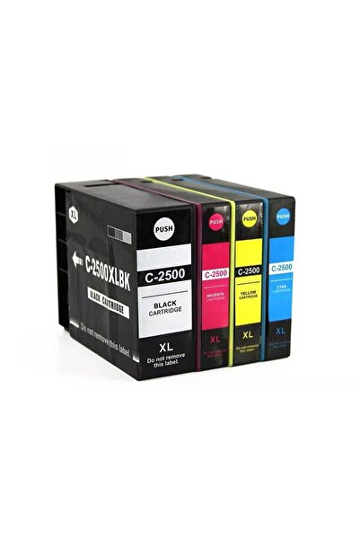 Propart Set of 4 Inkjet Cartridges 2500XL Black.Cyan.Red,Yellow, 1000 Pages Multicolor Compatible Canon
