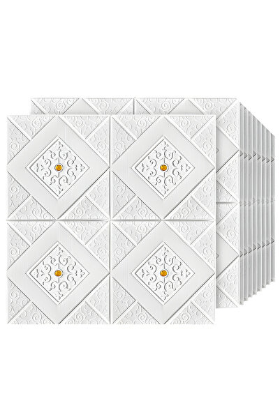 Teno Set of 20x 3D Brick Wallpaper Teno®, Crystal Diamond Pattern, coverage area 9.8 sqm, 70x70 cm, yellow