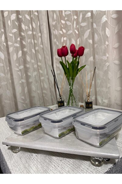 Plastard 3-Piece Convenient Microwave-Safe Fresh Box Storage Container with Convenient Vacuum Lid