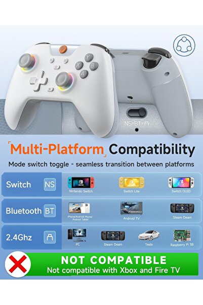 EasySMX X05 Wireless Controller - Bluetooth Gamepad with Hall Effect Joysticks & RGB