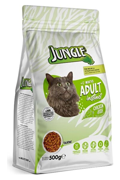 Jungle Yetişkin Kedi Maması Tavuk-Balıklı 500 Gr.