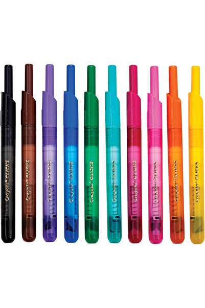 Crayola Washable Markers Retractable Tip, Click, 10-Count, Medium, Multicolor