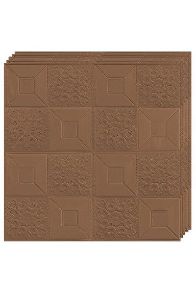 Teno Set 20x Tapet 3D Teno®, suprafata acoperire 9.8 mp, autoadeziv, perete/tavan, 70x70 cm, maro