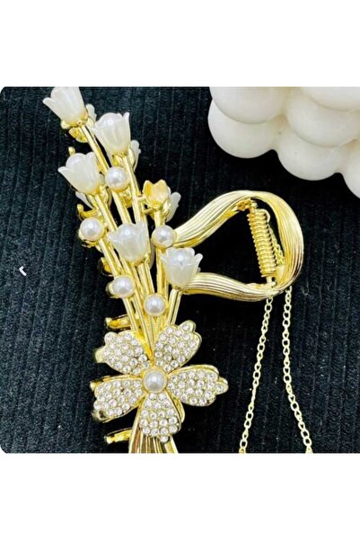 JHTshop Very Cool Pearl Stone Flower Hairpin for Girls High Quality Fairy Girl Large Hair Clip