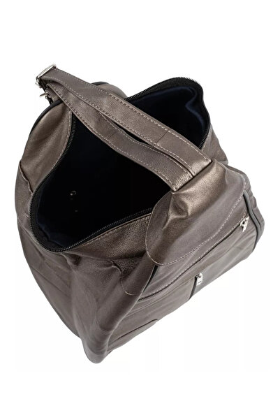 Deribag Genuine Leather, Backpack, Ecru Color, 25*36*16 cm