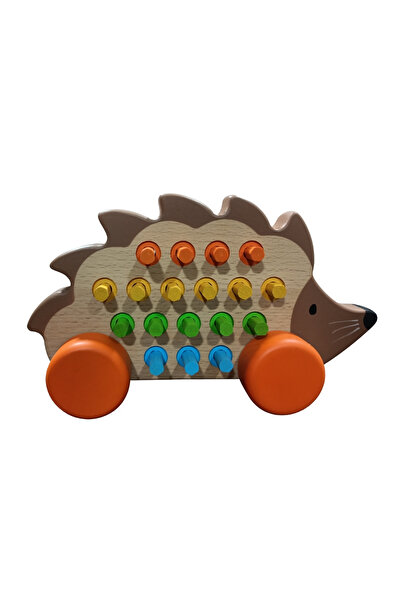 Genel Markalar Montessori Eğitici Renkli Kirpi Oyuncak. Tak Çıkar, hareketli,