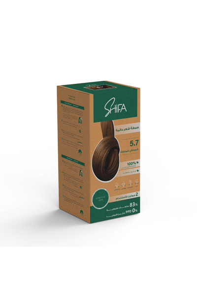 Shifa Permanent hair dye from Shifa, ammonia-free and with up to 86% natural ingredients (Chocolate Chestnut).