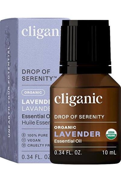 Cliganic Organic Lavender Essential Oil, 100% Pure, Undiluted, USDA Certified (10ml)
