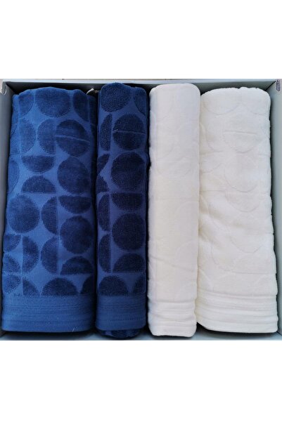 Özdilek Circular Best Set (HAMAM SET) Cream-indigo