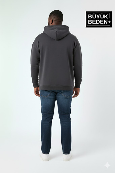 Superlife Чоловічий великий розмір тонкий світшот з капюшоном SPR24BSW57