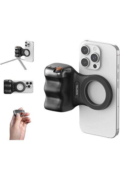 TELESIN Magnetic Smartphone Grip with Removable Bluetooth Remote & 1/4" Thread (Black)