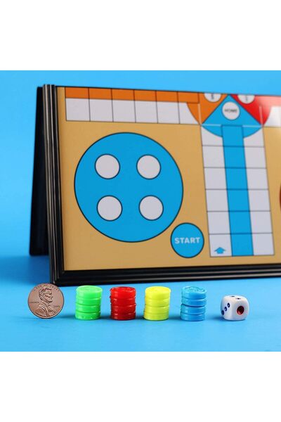 RUBIK Ludo Board Game, Magnetic Folding Design and Light Weight for Kids and Adults (32 x 31.5 cm)