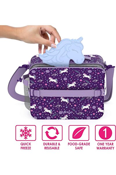 Bentgo Reusable Slim Ice Packs, 4-Pack - Unicorn Design