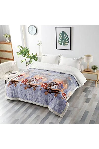 Inovius Fluffy blanket cocolino with fur, Christmas pattern, 200x230 - LIM186