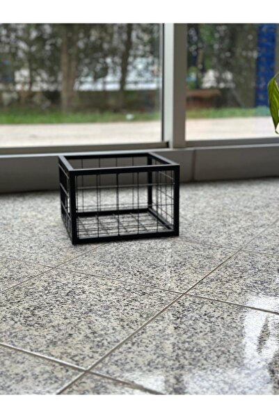 RafBurada Metal Tel Kasa Sepet - Dekoratif, Taşınabilir Ürün Kasası, Sele Sep...