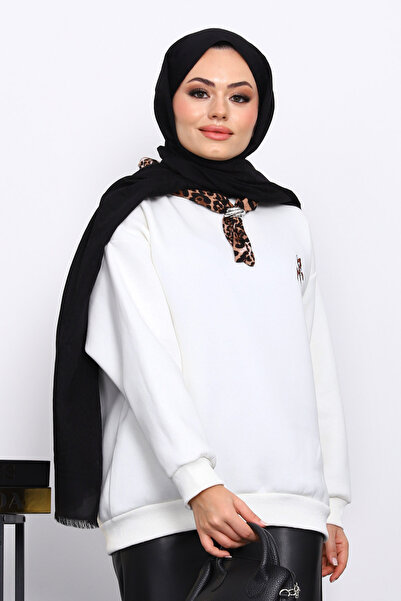 İmajButik Φούτερ Ceylan με κεντημένο σχέδιο τριών κλωστών με αξεσουάρ εκρού