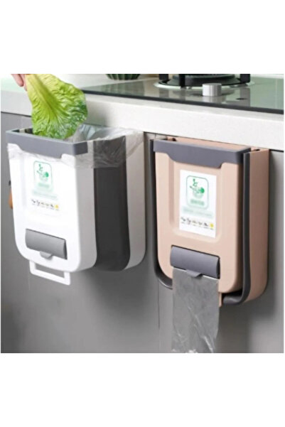 PLAS Foldable Kitchen Trash Can with Bag Chamber