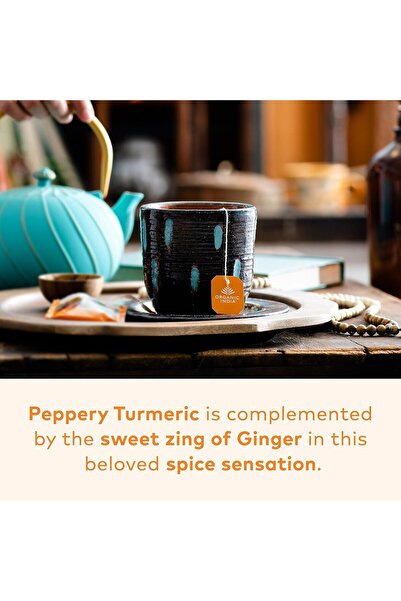 Organic India Tulsi Ginger & Turmeric Tea Bags, 18 Count
